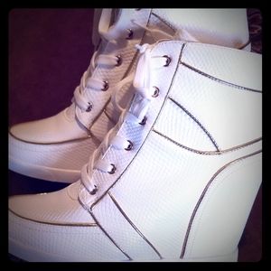 Wedge sneaker booties
